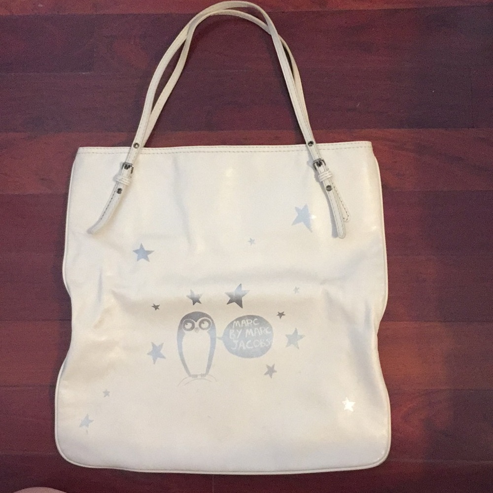 Marc by Marc Jacobs white and silver Owl Tote
